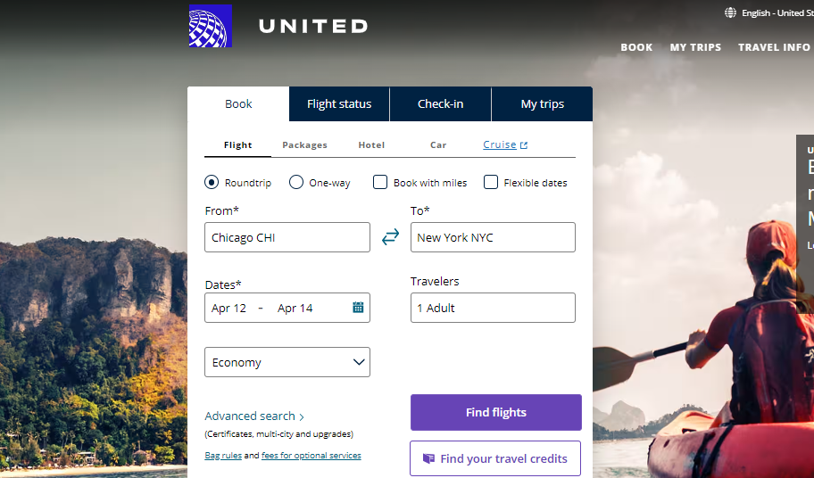 United Airlines low fare calendar